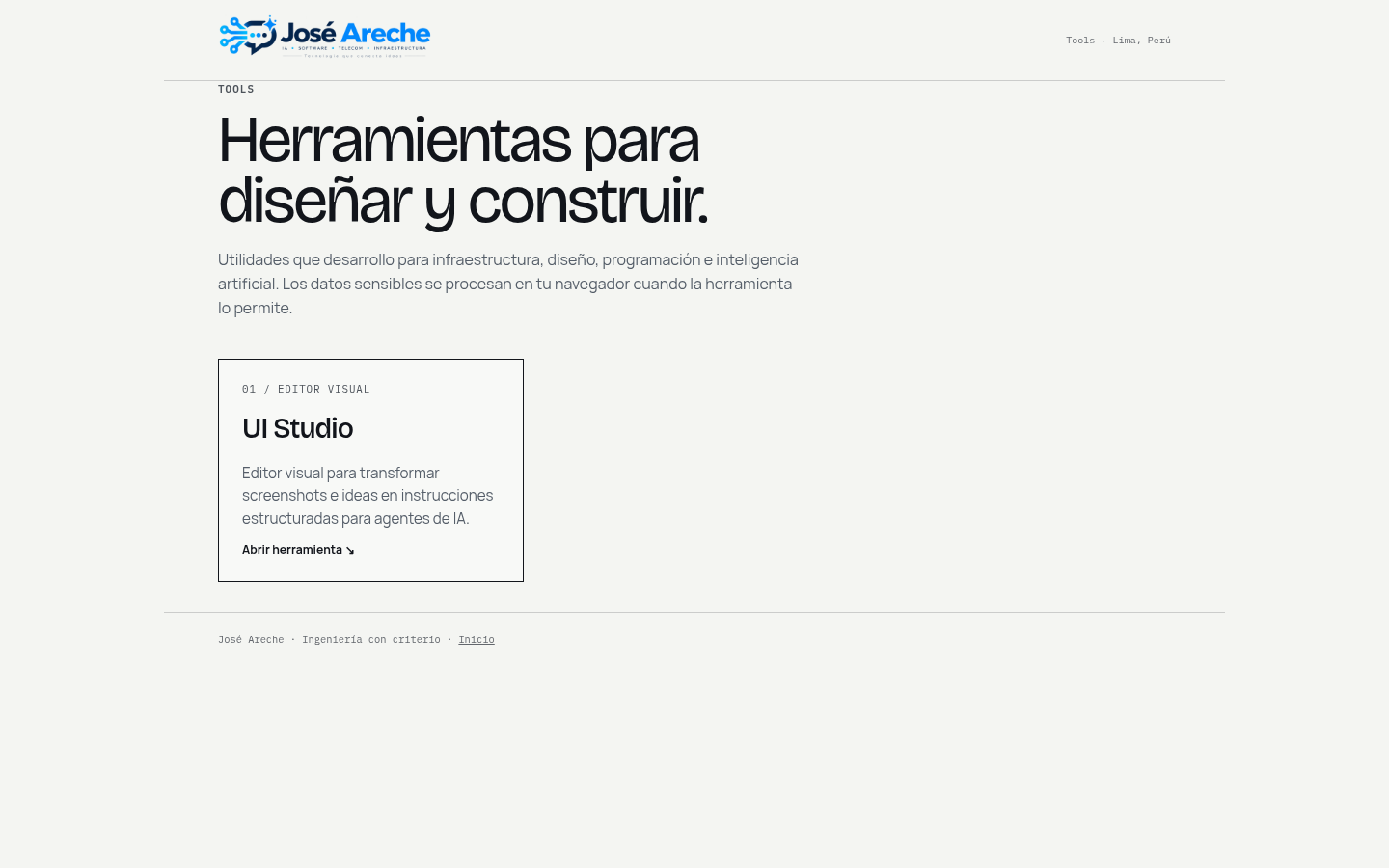 Página Tools de joseareche.com